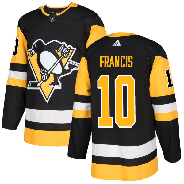 Adidas Men Pittsburgh Penguins 10 Ron Francis Black Home Authentic Stitched NHL Jersey